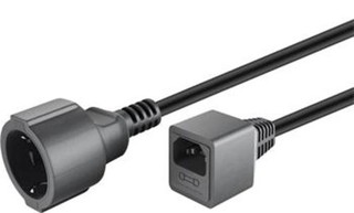 Kabel síťový prodlužovací kabel EURO 0.23m s 1 zásuvkou pro připojení do UPS