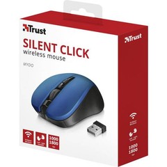 TRUST MYDO Silent click wireless mouse blue (modrá bezdrátová myš)