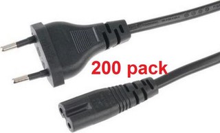 ANPIX GEMBIRD FLEXO (200 pack) Eurokabel napájecí síťový dvoužilový 230V s vidlicí (Schuko CEE7/16) 1.8m na IEC C7 (2-pin, tzv. osmička, Typ C) Euro kabel černý