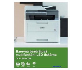 BROTHER Laser LED DCP-L3550CDW Print/Scan/Copy, A4, 18str/min, 512MB, ADF50, USB2.0, duplexní tisk - multifunkce