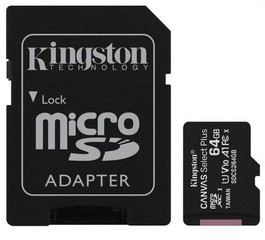 KINGSTON micro SD card SDXC 64GB class10 UHS-I U1 (+ 1x adapter microSD na SD) (pro SDXC zařízení)