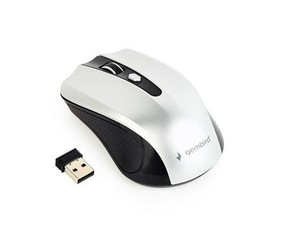 GEMBIRD myš MUSW-4B-04-BG, černo-stříbrná, bezdrátová, USB nano receiver