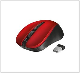 TRUST MYDO Silent click wireless mouse red (červená bezdrátová myš)