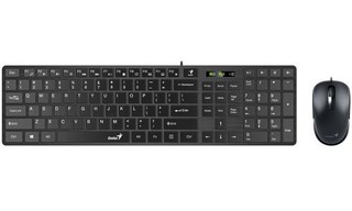 GENIUS klávesnice+myš Slimstar C126 USB černá, drátový set cz+sk layout