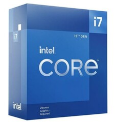 INTEL cpu CORE i7-12700F socket1700 Alder Lake BOX 65W/180W 12.generace (s chladičem, od 1.6GHz do 4.9GHz, 12x jádro, 20x vlákno, 25MB cache, pro DDR4 do 3200, pro DDR5 do 4800), virtualizace