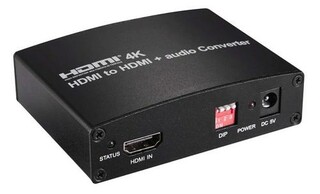 HDMI 4K Audio extractor s oddělením audia na stereo jack, SPDIF Toslink, RCA