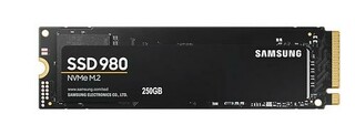 SAMSUNG 980 M.2 NVMe SSD 250GB PCIe 3.0 x4 NVMe 1.4 (čtení max. 2900MB/s, zápis max. 1300MB/s)