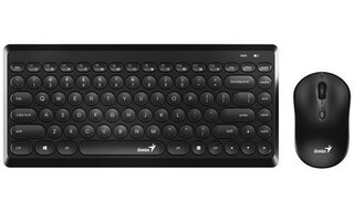 GENIUS klávesnice+myš LuxeMate Q8000, bezdrátový, RETRO, CZ+SK layout, 2,4GHz, mini USB přijímač, černý