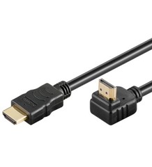 KABEL propojovací HDMI M - HDMI M úhlový 90°, 3.0m, dual shielded+ethernet, standard 1.4 HQ