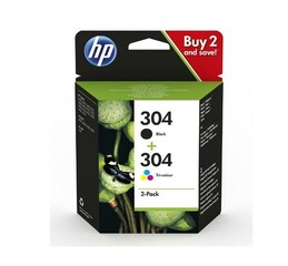 HP 3JB05AE náplň č.304 černá+barevná cca 120/100 stran (N9K05AE+N9K06AE) (pro DJ 2620, 2630]