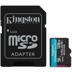 KINGSTON micro SD card SDXC 128GB Canvas Go! PLUS class10 UHS-I U3 V30 A2 (+ 1x adapter microSD na SD) (pro SDXC zařízení)