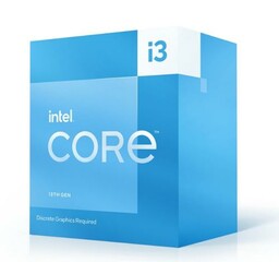 INTEL cpu CORE i3-13100F socket1700 Raptor Lake BOX 58W/89W 13.generace (od 3.4GHz do 4.5GHz, 4x jádro, 4x vlákno, 5+12MB cache, pro DDR4 do 3200, pro DDR5 do 4800), virtualizace