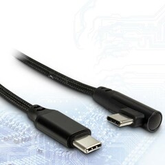 INTER-TECH kabel USB3.1 Type-C na USB3.1 Type-C zalomený 90°, 1m