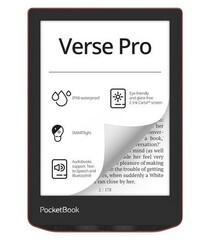 POCKETBOOK 634 Verse Pro Passion Red 6” E-Ink, 16GB, WiFi, červený