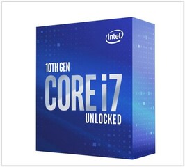 INTEL cpu CORE i7-10700K socket1200 Comet Lake BOX 65W 10.generace (3.8GHz turbo 5.1GHz, 8x jádro, 16x vlákno, 16MB cache, pro DDR4 do 2933, grafika UHD 630), virtualizace