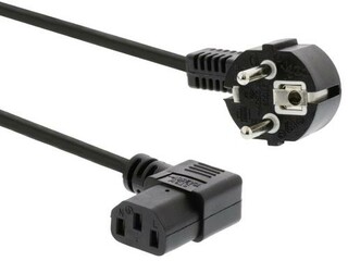 Kabel síťový 220V/230V k počítači 3.0m, IEC konektor do úhlu 90°