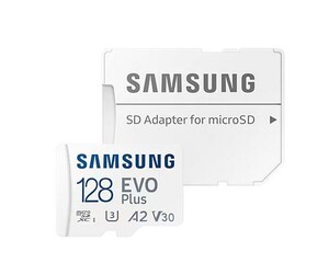 SAMSUNG micro SD card SDXC 128GB EVO PLUS class10 UHS-I U3 V30 (+ 1x adapter microSD na SD)