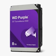 WDC WD85PURZ hdd 8TB SATA3-6Gbps třída 5640rpm PURPLE 256MB CMR (řada PURPLE sledovací systémy a kamery) 215MB/s