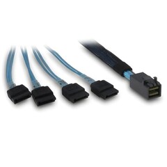 INTER-TECH kabel (SFF-8643) Mini-SAS HD na 4x SATA, cross-over, 0,7m