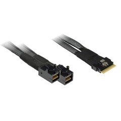 INTER-TECH kabel (SFF-8654 8i) Slim SAS na 2x (SFF-8643) Mini-SAS HD, 0,75m