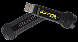CORSAIR Survivor Stealth 64GB USB3 flash drive kovovy+guma odolny +vojenské zabarvení (čtení max 70M