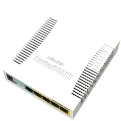 MIKROTIK RouterBOARD RB260GSP, 5-port Gigabit smart switch with SFP cage, SwOS, plastic case, PSU, P