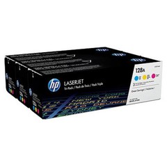 HP CF371AM originální sada tonerů (3pack toner) č. 128A CMY azurový+purpurový+žlutý 1300 stran (CE32