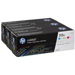 HP CF440AM = 3pack toner č. 312A CMY azurový+purpurový+žlutý 2700 stran (CF381A+CF382A+CF383A, pro C