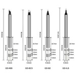 GVDA 4 Iron Tips, náhradní hroty k páječce GD300 (4 různé tvray)